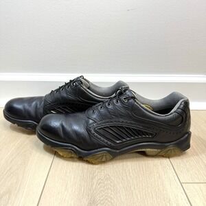 Vintage FootJoy SYNR-G‎ Men's Golf Shoes Black Leather OptiFlex Cleats Size 13M